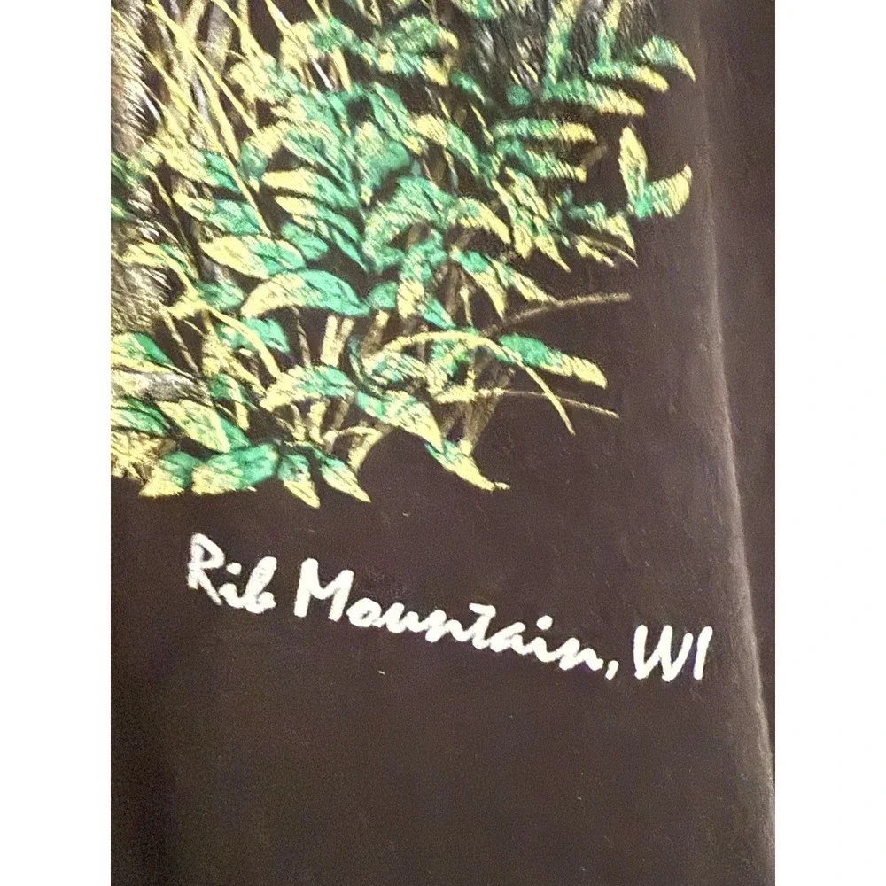 Vintage LSJ Sportswear Shirt Youth‎ Sz L Wolf 90's Rib Mountain Wisconsin USA